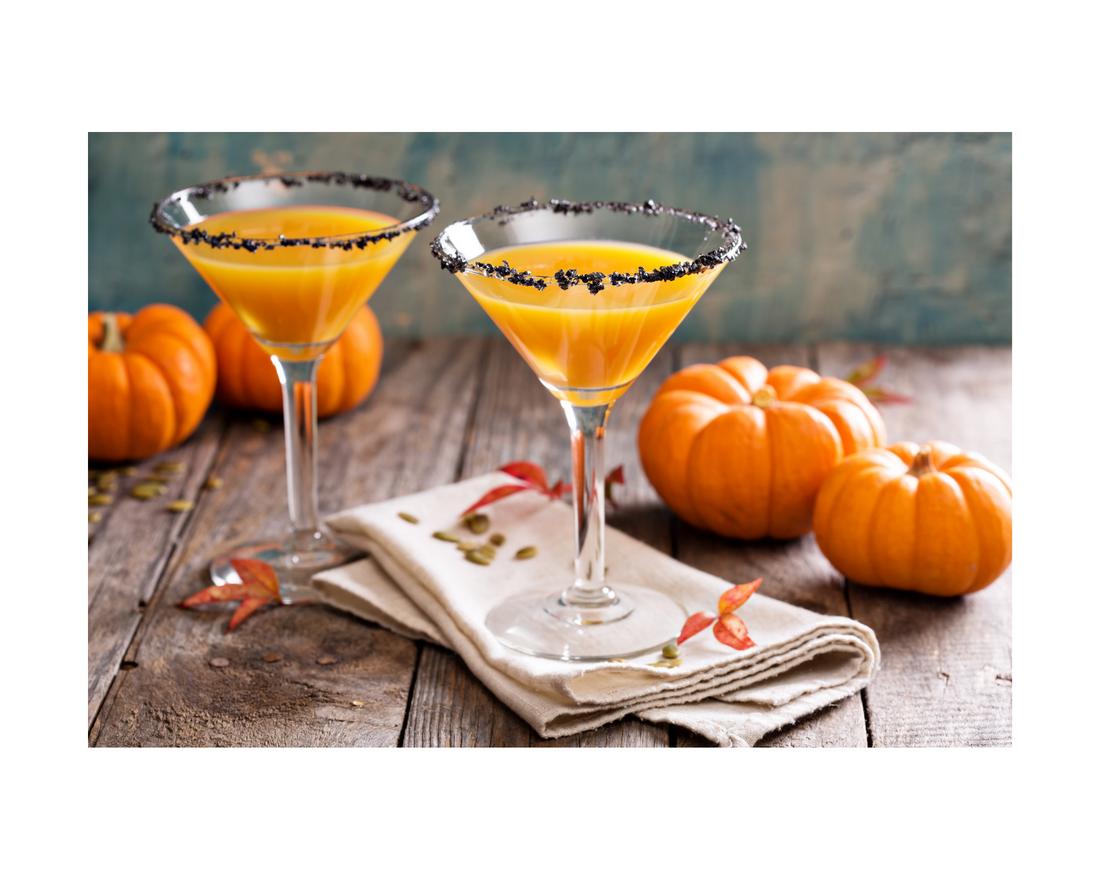 Candy Corn Cocktails with Black Sugar